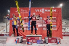 Podium niedzielnego konkursu, od lewej: Geiger, Granerud, Kraft (fot. Alexey Kabelitskiy / LOC World Cup stage in Nizhny Tagil)